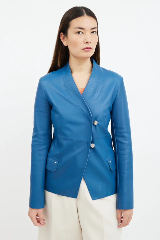 Hermès Leather Blazer in Leather from VSP Consignment