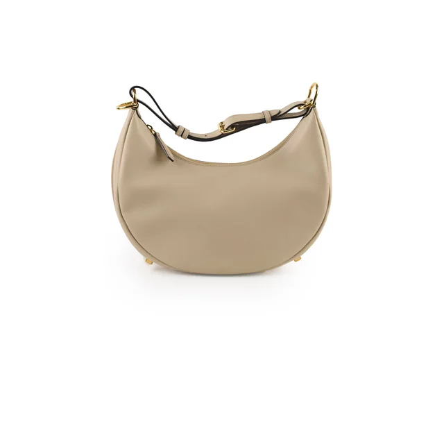 Fendi Fendigraphy Small Leather Hobo Beige in Beige Leather from The Purse Affair
