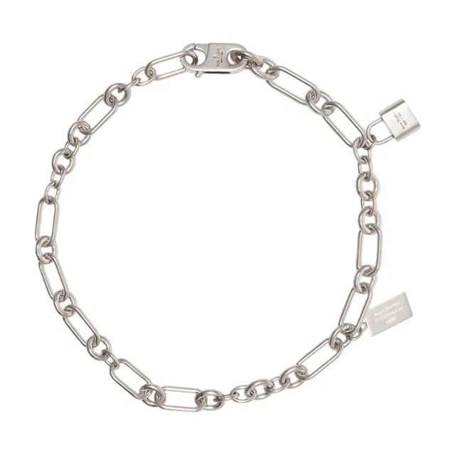 Acne Studios Padlock Chain Necklace — Silver Metal Necklaces in Silver from HEWI