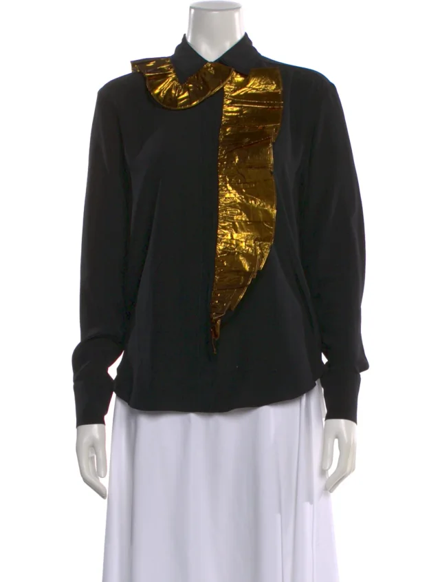 Stella McCartney Silk Long Sleeve Top in black Silk from The RealReal