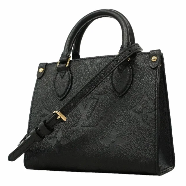 Louis Vuitton Handbag Monogram Empreinte on the Go BB Noir 2-Way Bag in Black from The Reluxe