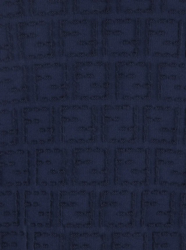 Fendi Blue T-Shirt with All-Over FF Logo Embroidery in Cotton for Men in Blue 100% Cotton, photo 6 of 6 from Gaudenzi Boutique