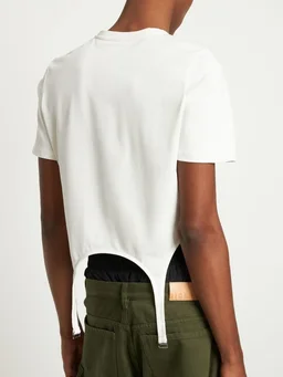 Dion Lee Cropped T-shirt with distinctive details in 100% Cotton, photo 3 of 5 from LUISAVIAROMA