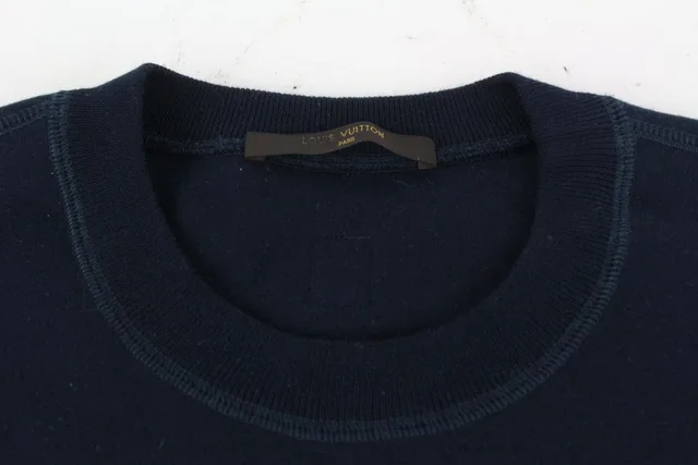 Men's Large Navy Blue LV America's Cup Crewneck Sweater in Navy from Bagriculture