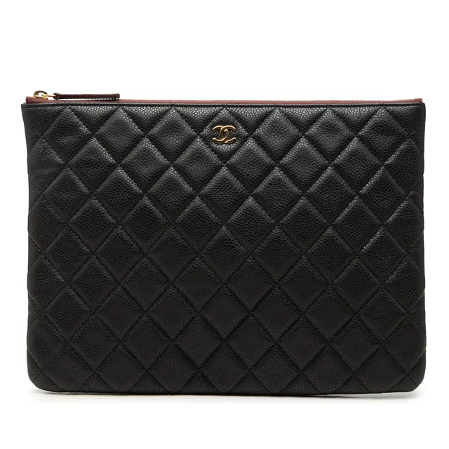 Black Chanel Medium Quilted Caviar O Case Clutch in Black Caviar leather from Designer Revival, photo 1 of 1