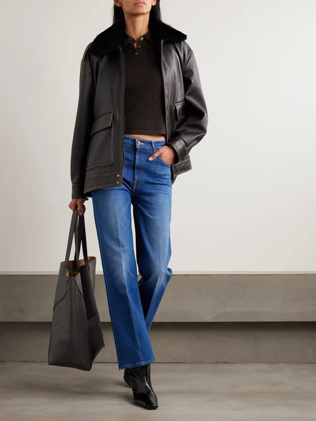 MOTHER The Kick It Flood mid-rise straight jeans in Blue, photo 2 of 2 from NET-A-PORTER (Canada)