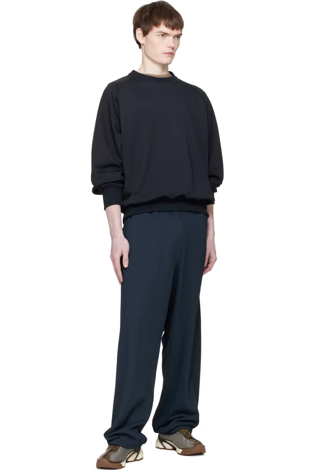 nanamica Navy Polyester Pile Sweatpants, photo 4 of 4 from SSENSE