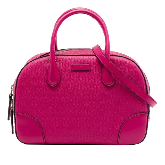 Pink Gucci Diamante Bright Calfskin Satchel in Pink Calfskin from Designer Revival