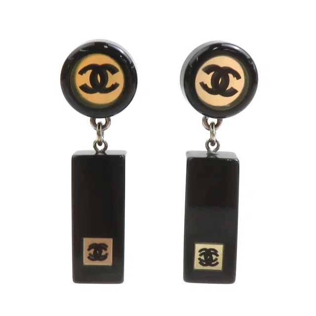 Chanel Earrings CC Logo in Resin from The Reluxe