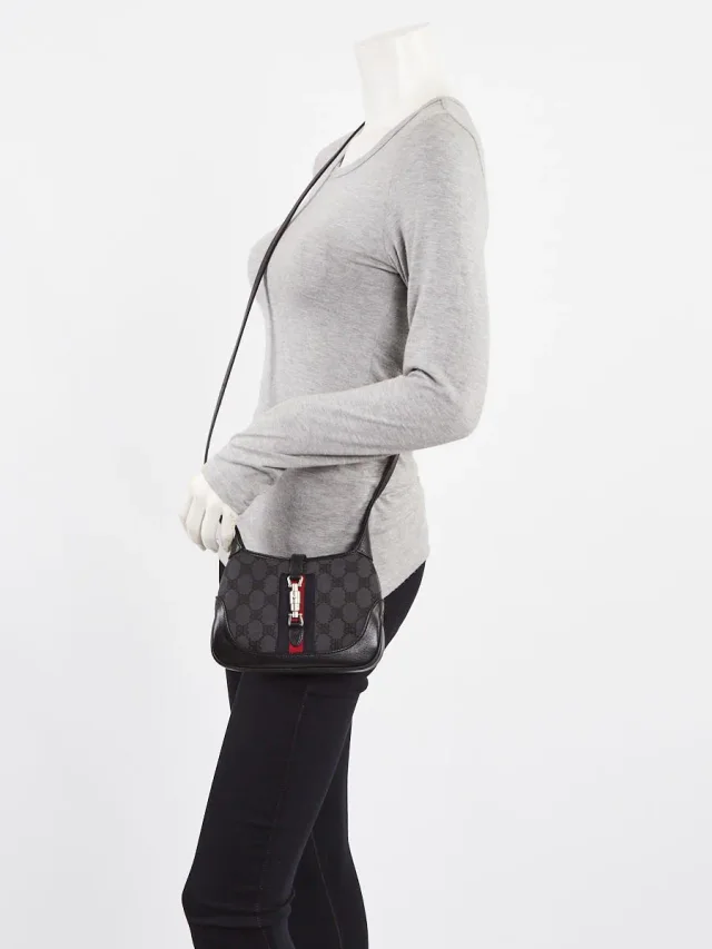 Balenciaga x Gucci Grey/Black Canvas/Leather The Hacker Project 1961 Mini Jackie Bag in Black Canvas from Yoogis, photo 2 of 10