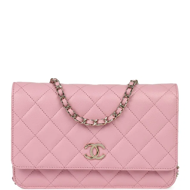 Chanel Classic Wallet On Chain WOC Pink Caviar Light Gold Hardware in Pink Caviar leather from Madison Avenue Couture