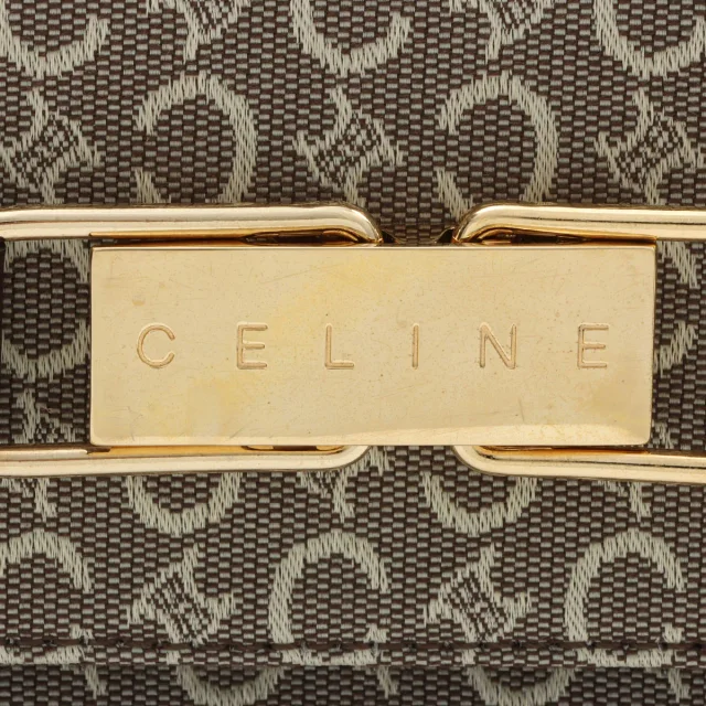 Celine C Macadam One-Shoulder Bag Beige/Brown in Brown Canvas from VINTAGE QOO TOKYO, photo 7 of 16