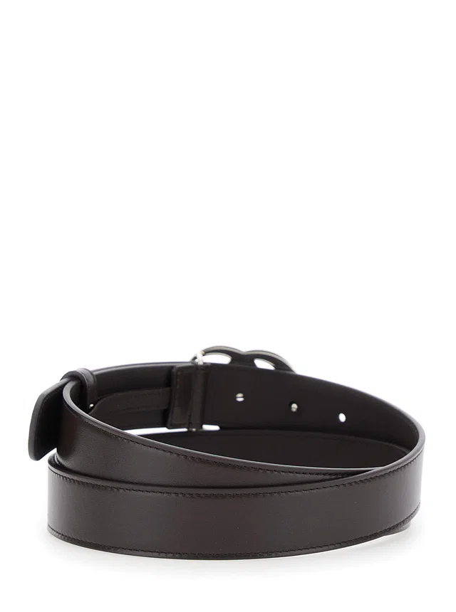 Gucci Gg Buckle Leather Belt — Brown in Brown Leather from HEWI