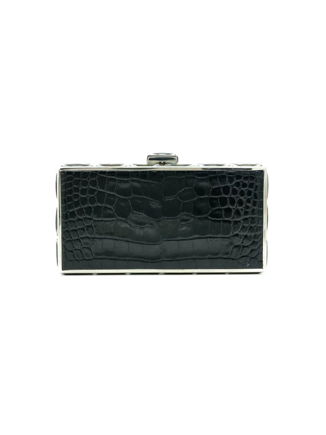 Judith Leiber Alligator Box Minaudiere in Crocodile from Arcade Vintage
