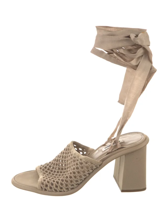 Miu Miu Mesh Accents Sandals from The RealReal