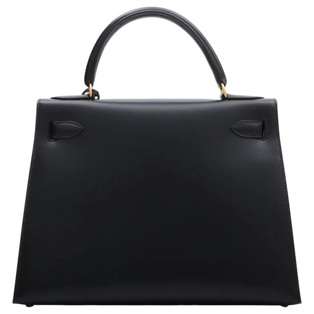 Hermès 1994 Kelly 28 Black in Black Box leather from VINTAGE QOO TOKYO, photo 2 of 2