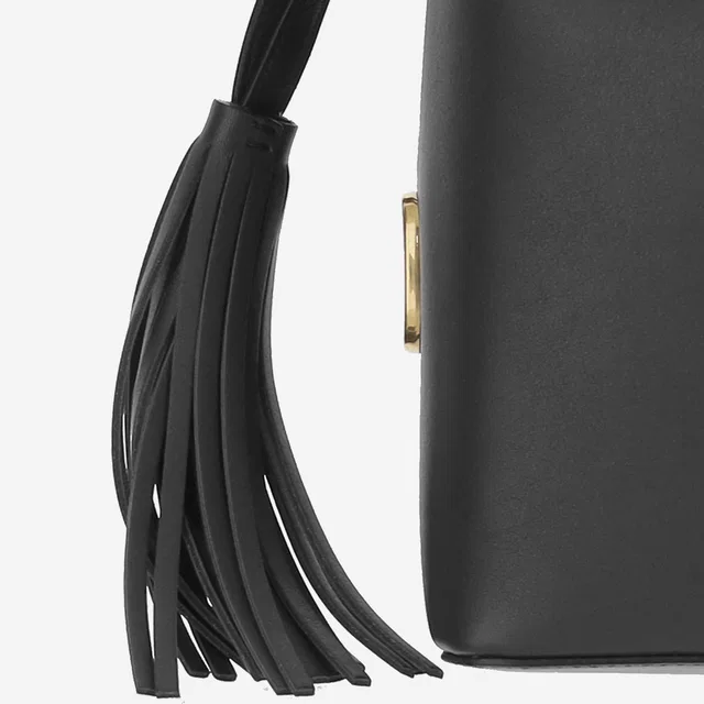 Valentino Garavani Calfskin Leather With V-Logo Bucket Bag — Black in Black Calfskin from HEWI