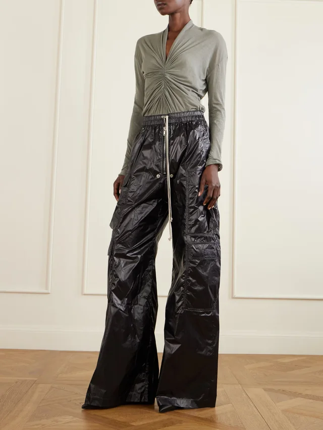 RICK OWENS Jumbo Belas shell wide-leg cargo pants in Black, photo 2 of 2 from NET-A-PORTER (Canada)