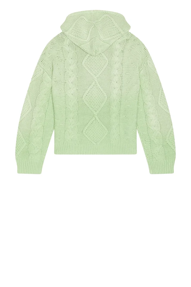 Found Zip Up Cable Knit Hoodie in Vintage Faded Seafoam Green, photo 4 of 4 from REVOLVE (Canada)