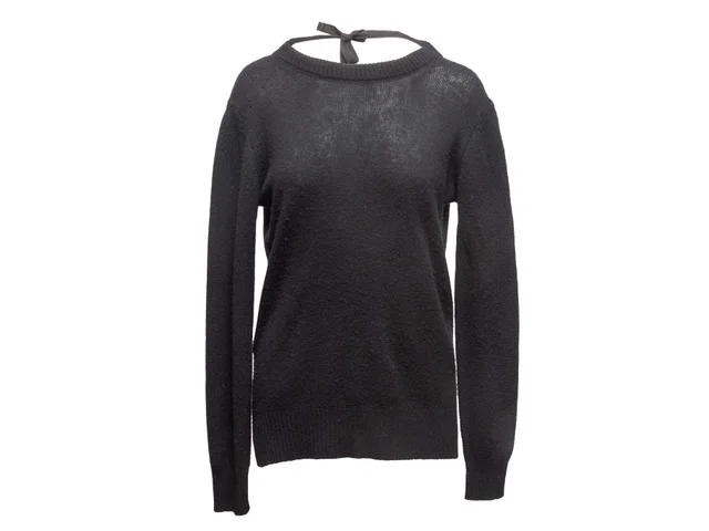Black Prada Low Back Knit Sweater Size IT 42 in Black from Designer Revival