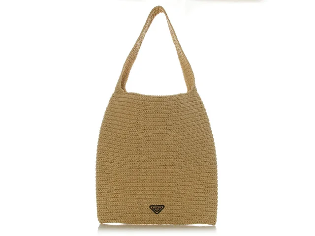 Prada Bianco Raffia Shopping Tote in Raffia from Ann's Fabulous Finds, photo 4 of 9