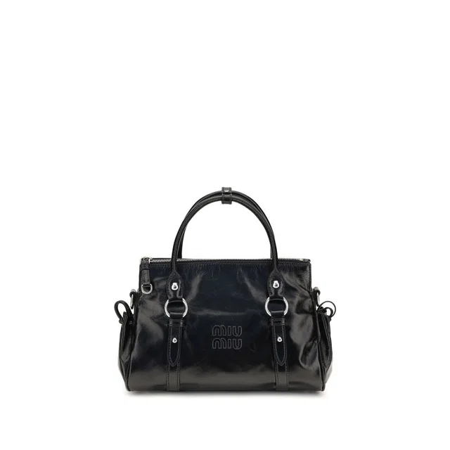 Miu Miu Black Calf Leather Bos Taurus Handbag in Black Calfskin from HEWI