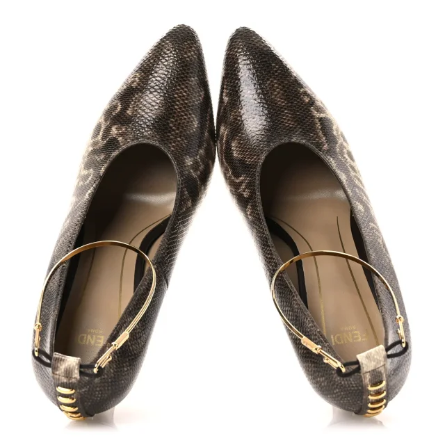 Fendi Vitello Karung Effect Filo Pumps 39 Beige in Beige from FASHIONPHILE, photo 2 of 11