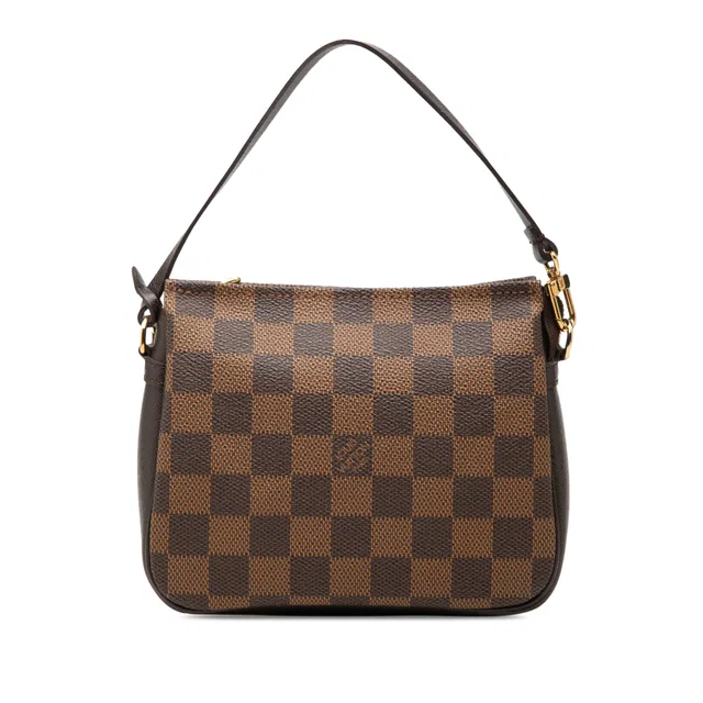 Brown Louis Vuitton Damier Ebene Trousse Pochette Handbag in Brown Canvas from Designer Revival