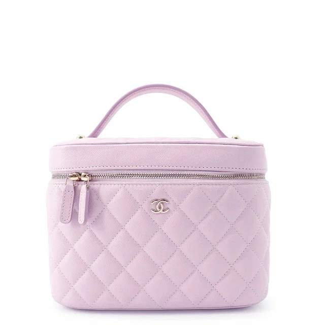 Chanel Top Handle Matelasse CC Logo Vanity Bag Light PurpleAP2573 Caviar Leather in Caviar leather from GALLERY RARE