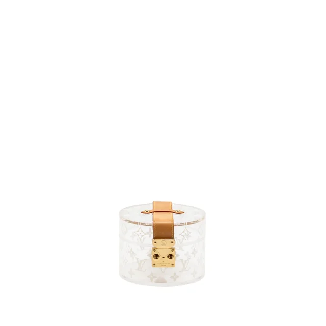 Louis Vuitton Scott Box Monogram Plexiglass / Leather Clear / White GHW in White Leather from EMIER