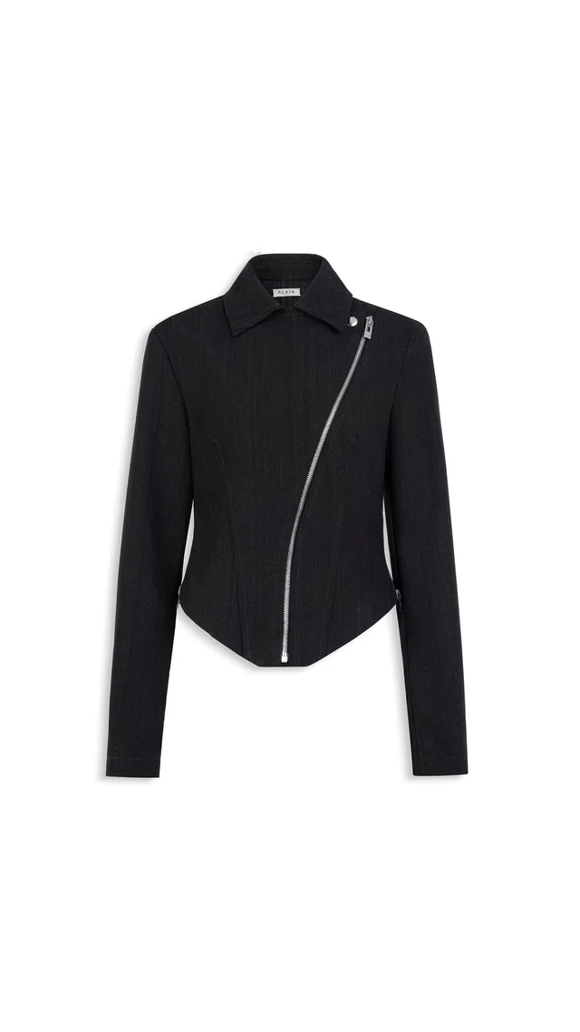 Alaia WOOL DENIM BIKER JACKET, photo 2 of 5 from SENSER