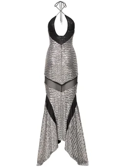 The Attico Long dress with deep neckline in 100% Polyester, photo 5 of 5 from LUISAVIAROMA