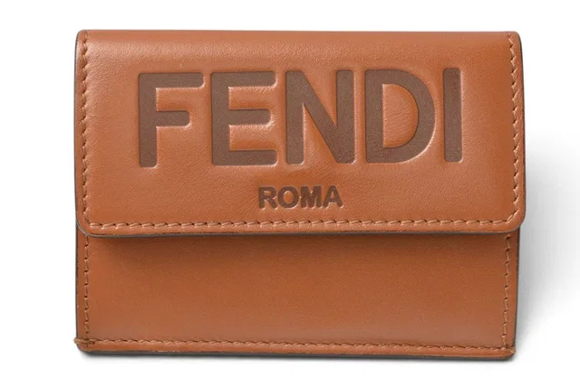 Fendi Wallet Mini Trifold Aayz Soft Leather Brown in Brown Leather from The Reluxe
