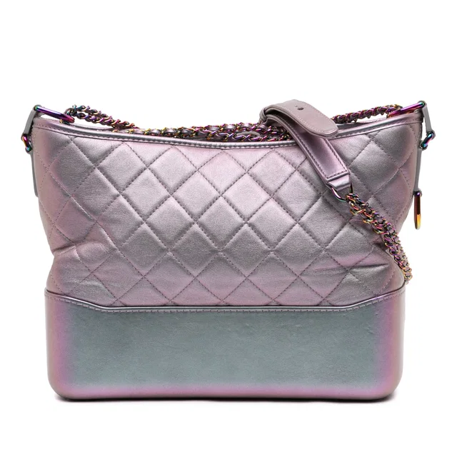 Purple Chanel Medium Iridescent Calfskin Gabrielle Crossbody in Purple Calfskin from Designer Revival, photo 1 of 1