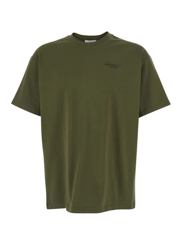Green T-Shirt with Logo on Front and Back for Men in Green, image 1 of 1 from Gaudenzi Boutique