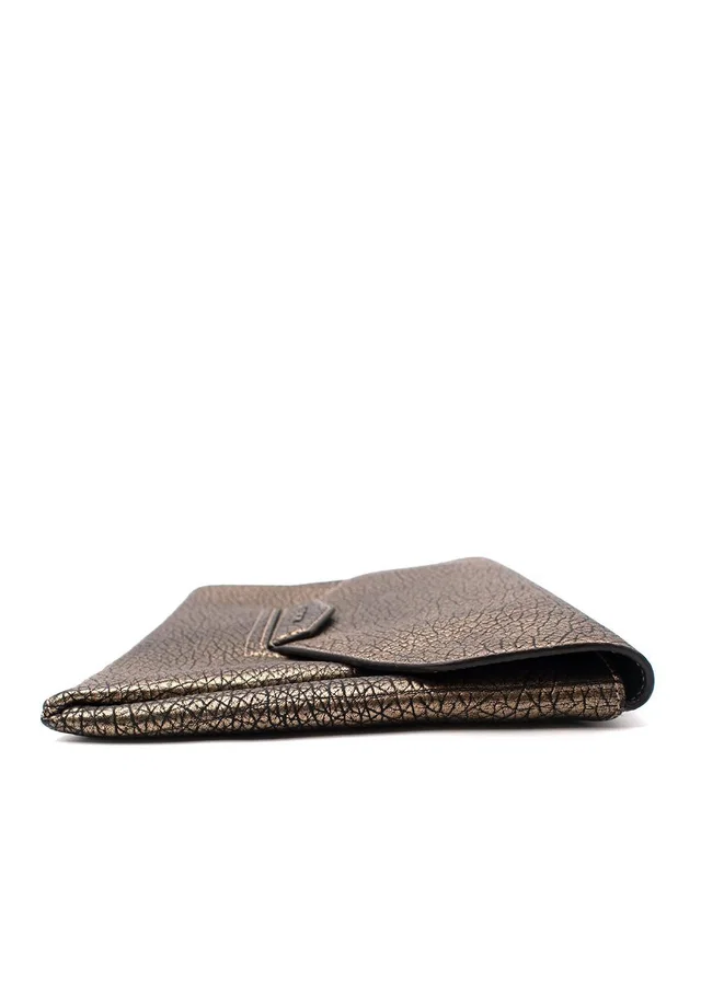 Givenchy Gold Metallic Embossed Leather Clutch Bag in Gold Leather from HEWI