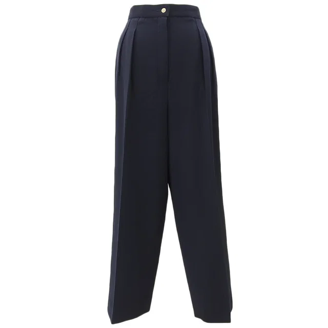 Chanel Clover Button Slacks Pants Navy in Navy from VINTAGE QOO TOKYO