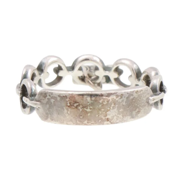 Celine SV925 rhinestone macaroon chain ring #49 silver from VINTAGE QOO TOKYO, photo 3 of 7