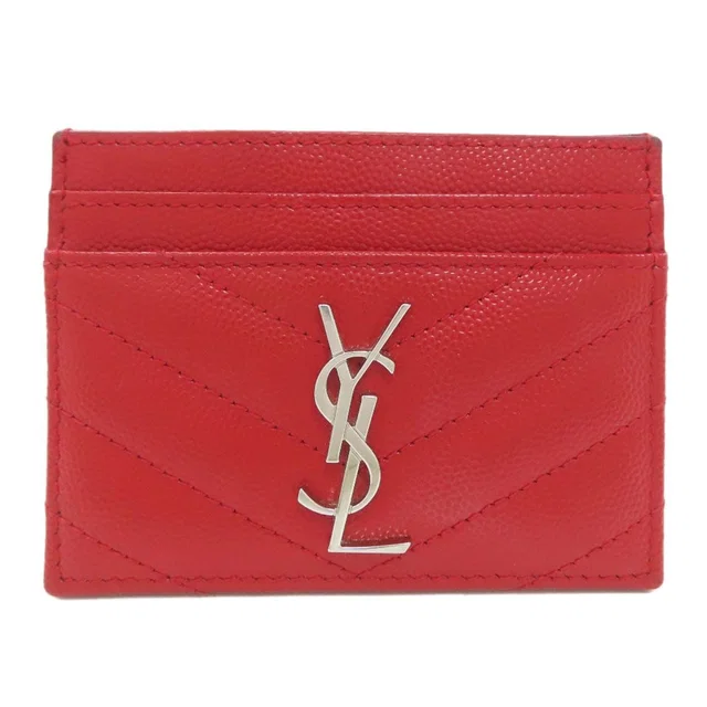 Saint Laurent Cassandra Card Case Leather in Leather from The Reluxe