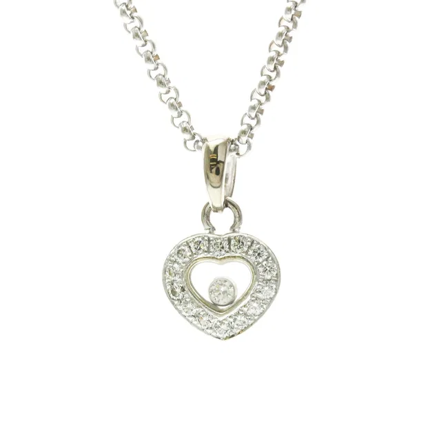 Chopard 18k Silver Diamond Heart Necklace in gray|silver from Poshmark