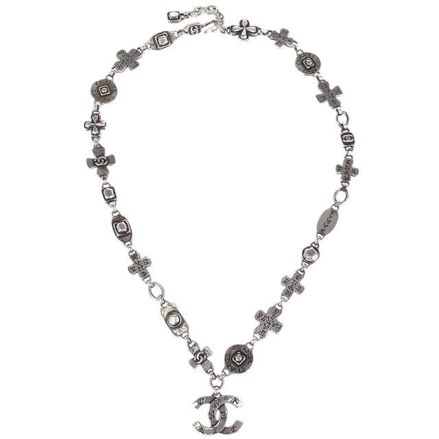 Chanel 1999 CC Chain Necklace Silver in Silver from AMORE Vintage Tokyo
