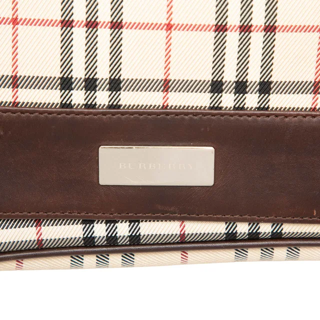 Beige Burberry House Check Canvas Flap Crossbody in Beige Canvas from Designer Revival, photo 5 of 6
