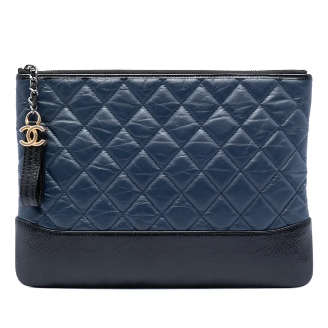 Blue Chanel Medium Aged Calfskin Gabrielle O Case Clutch in Blue Calfskin from Designer Revival, photo 1 of 1