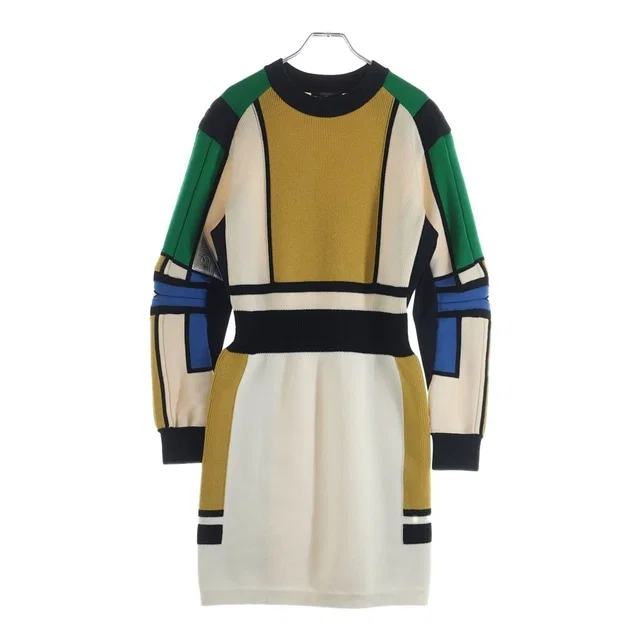Louis Vuitton Patch Knit Dress Rze Multi in Leather from The Reluxe