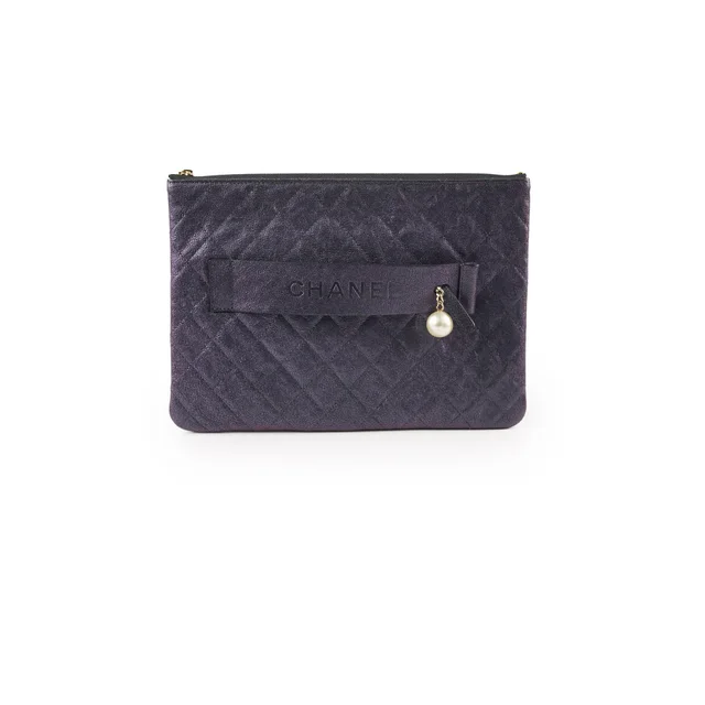 Chanel Caviar O Case in Black Caviar leather from The Purse Affair