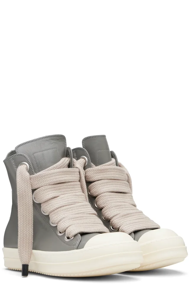 Rick Owens Gray Temple Jumbolace Sneakers, photo 4 of 5 from SSENSE