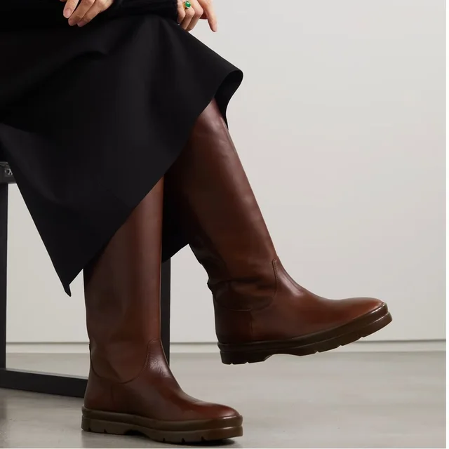 The Row Billie Leather Knee-High Boots in brown|red Leather from Poshmark