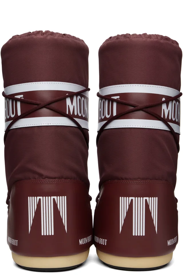 Moon Boot Burgundy Icon Nylon Boots, photo 2 of 5 from SSENSE