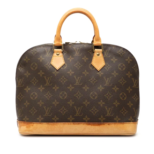 Brown Louis Vuitton Monogram Alma PM Handbag in Brown Coated canvas from Designer Revival