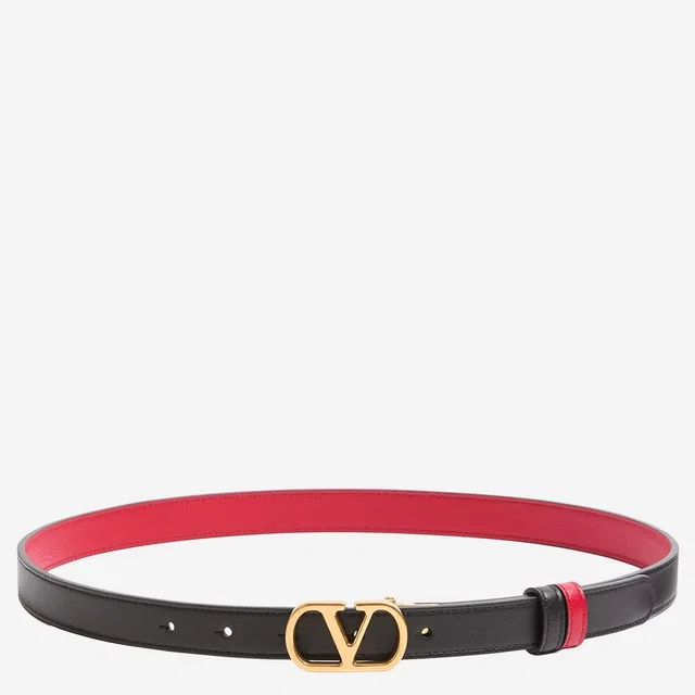 Valentino Garavani Reversible Calf Leather Belt — Black - Bos Taurus in Black Calfskin from HEWI